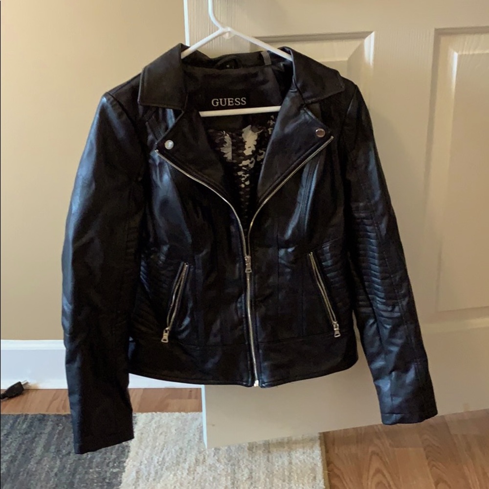 Guess leather jacket, size M